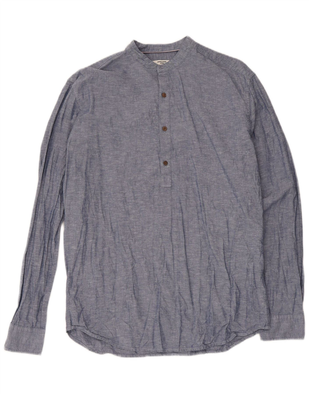 Jack & Jones Herre Slim Fit Pullover Shirt Medium Blue Flecked Bomuld