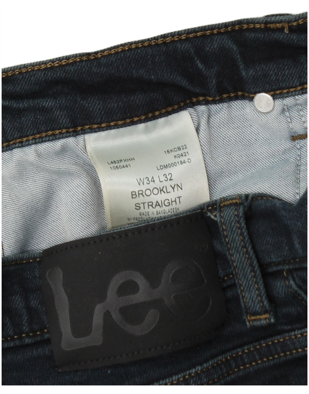 LEE Herre Brooklyn Straight Jeans W34 L32 Blå Bomuld