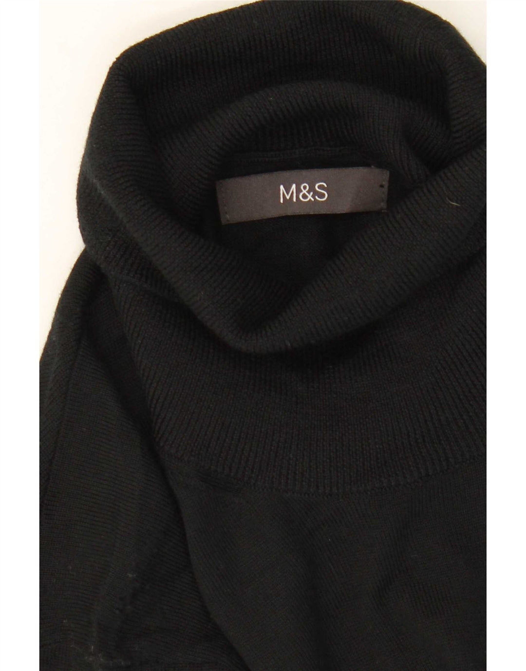 Marks & Spencer Herre Rullehalstrøje Medium Sort Merinould
