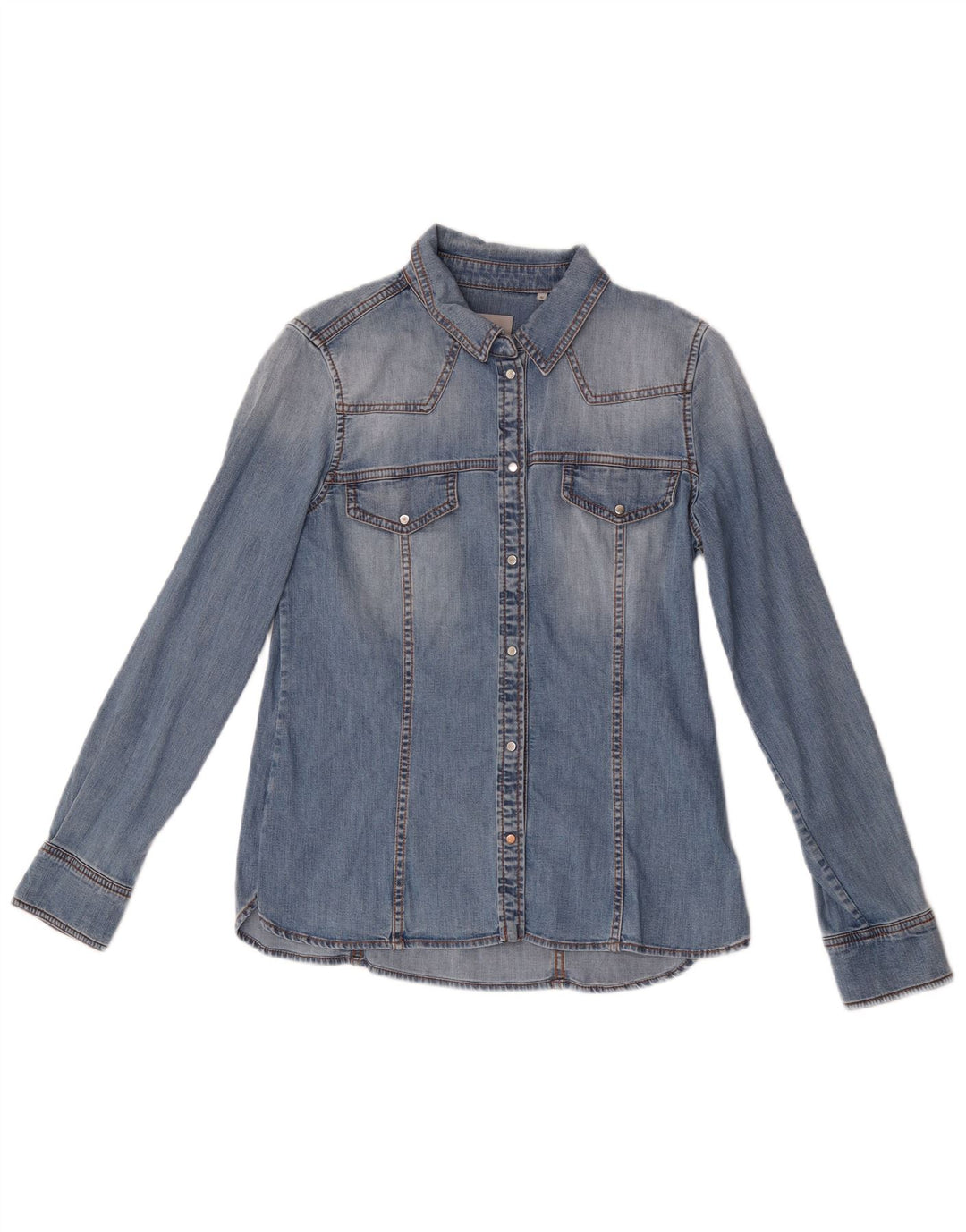 Marella Dame Denim Shirt UK 10 Small Blue Cotton