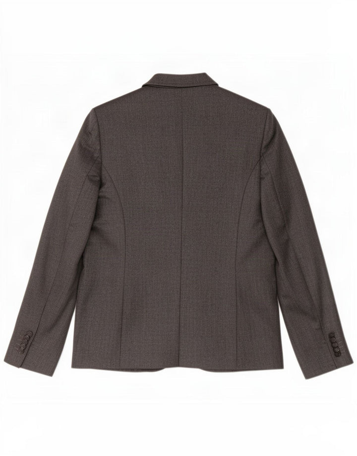 Benetton Dame 2 Button Blazer Jacket UK 10 Small Grey Herringbone