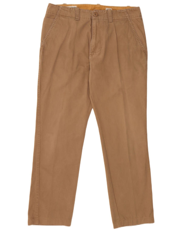 TIMBERLAND Mens Straight Chino Trousers W33 L29 Brown