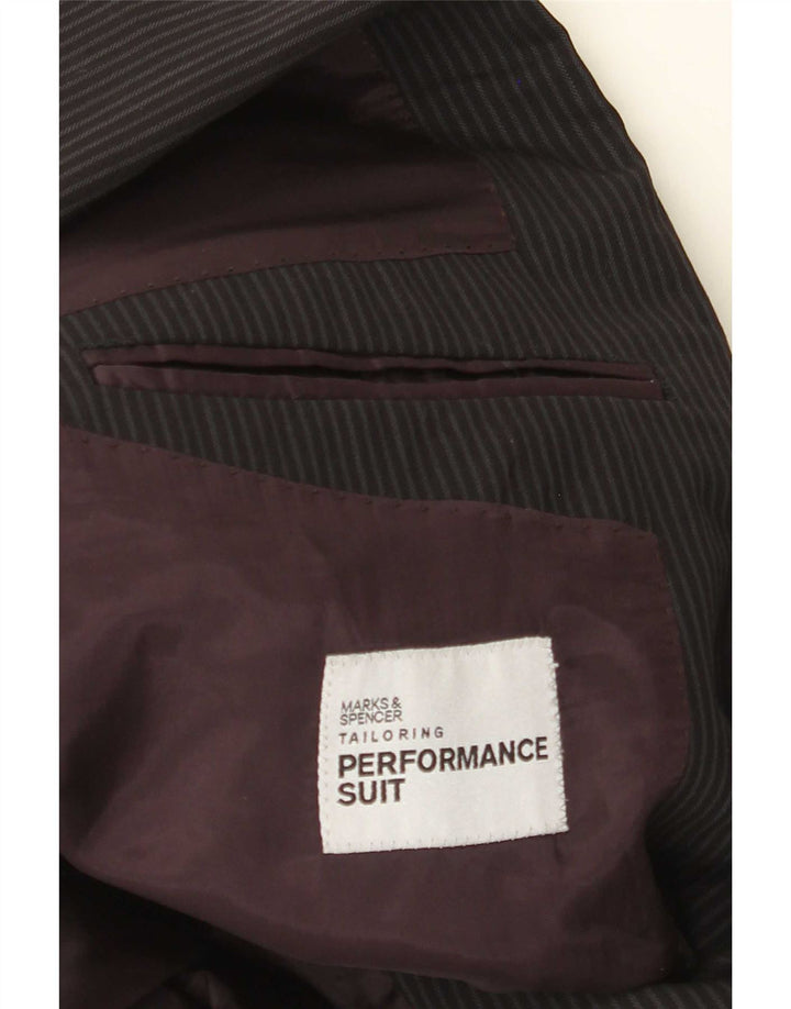 Marks & Spencer Herre 2-knaps blazerjakke UK 38 Medium Black Pinstripe