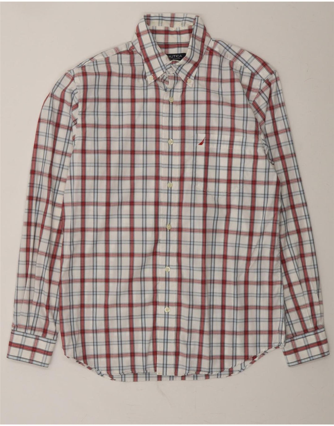 NAUTICA Mens Wrinkle Resistant Shirt Medium Multicoloured Check Cotton Vintage Nautica and Second-Hand Nautica from Messina Hembry 