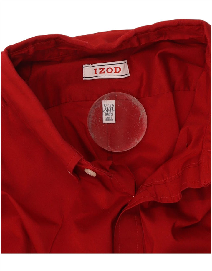 IZOD Mens Classic Fit Shirt Size 16 16 1/2 Large Red Cotton