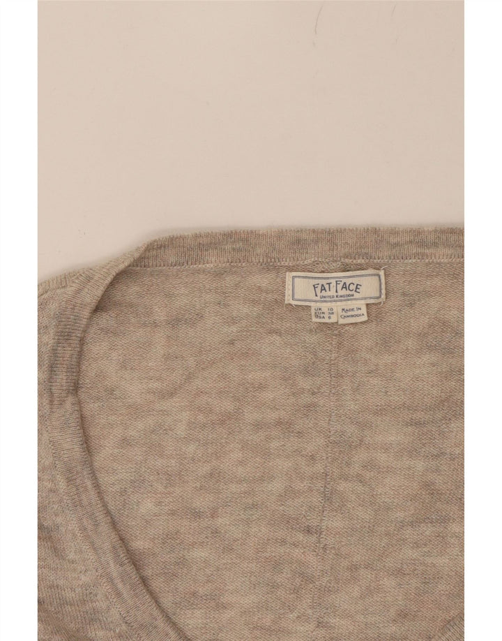 FAT FACE Womens Cardigan Sweater UK 10 Small  Beige Wool Vintage Fat Face and Second-Hand Fat Face from Messina Hembry 