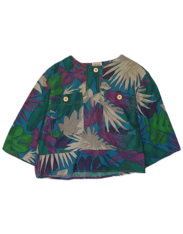Vintage Dame Crop 3/4 ærmet bluse Top IT 42 Medium Multicolored Floral