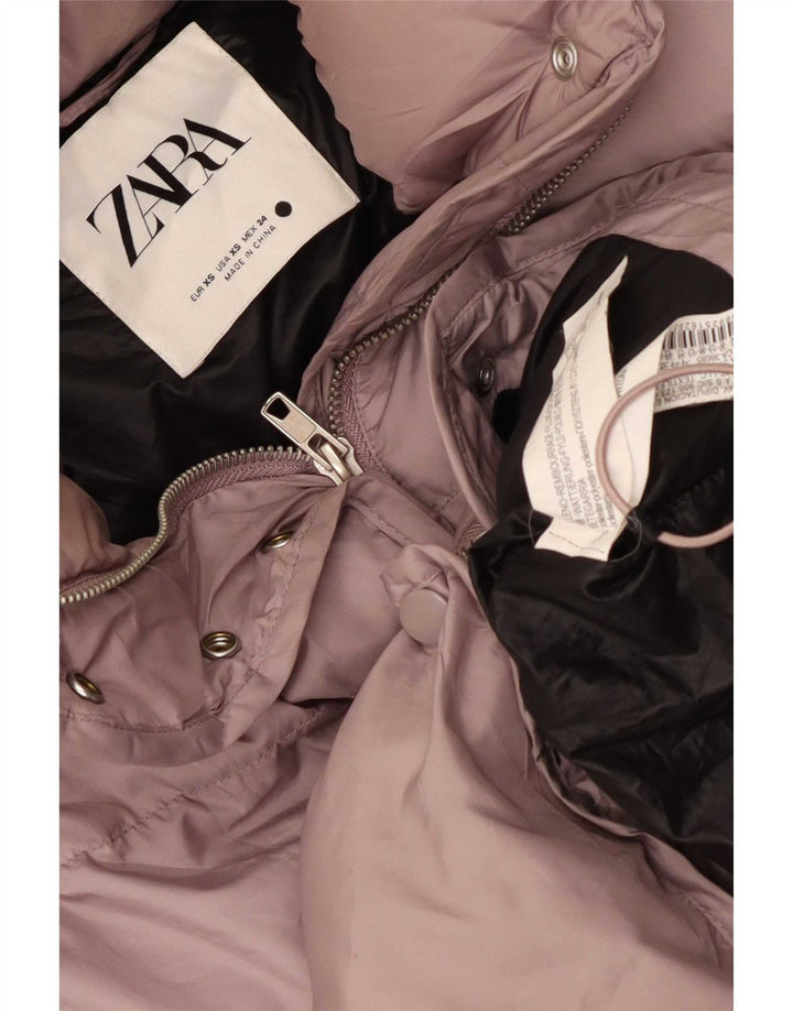 Zara oversize polstret jakke til kvinder UK 6 XS Pink Polyester