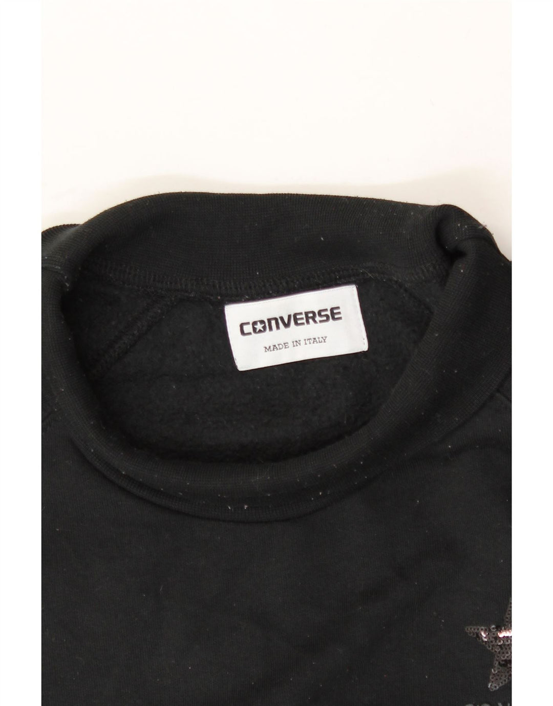 CONVERSE Womens Sweatshirt Jumper UK 10 Small Black Cotton Vintage Converse and Second-Hand Converse from Messina Hembry 