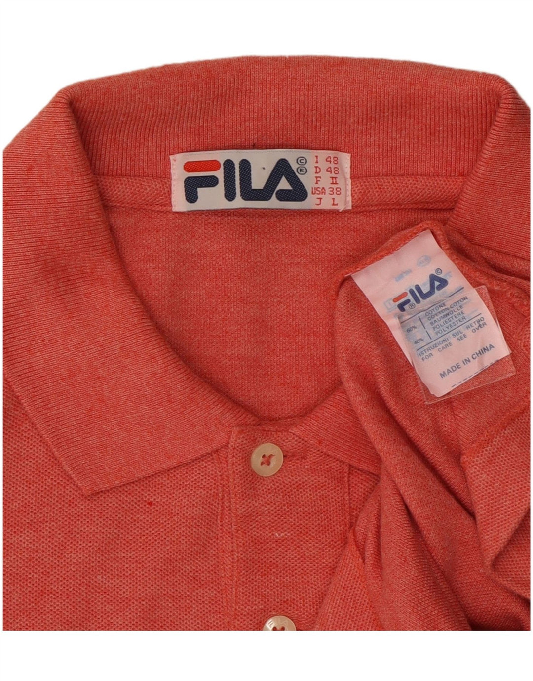 FILA Langærmet Polo Shirt til mænd IT 48 Medium Pink Bomuld