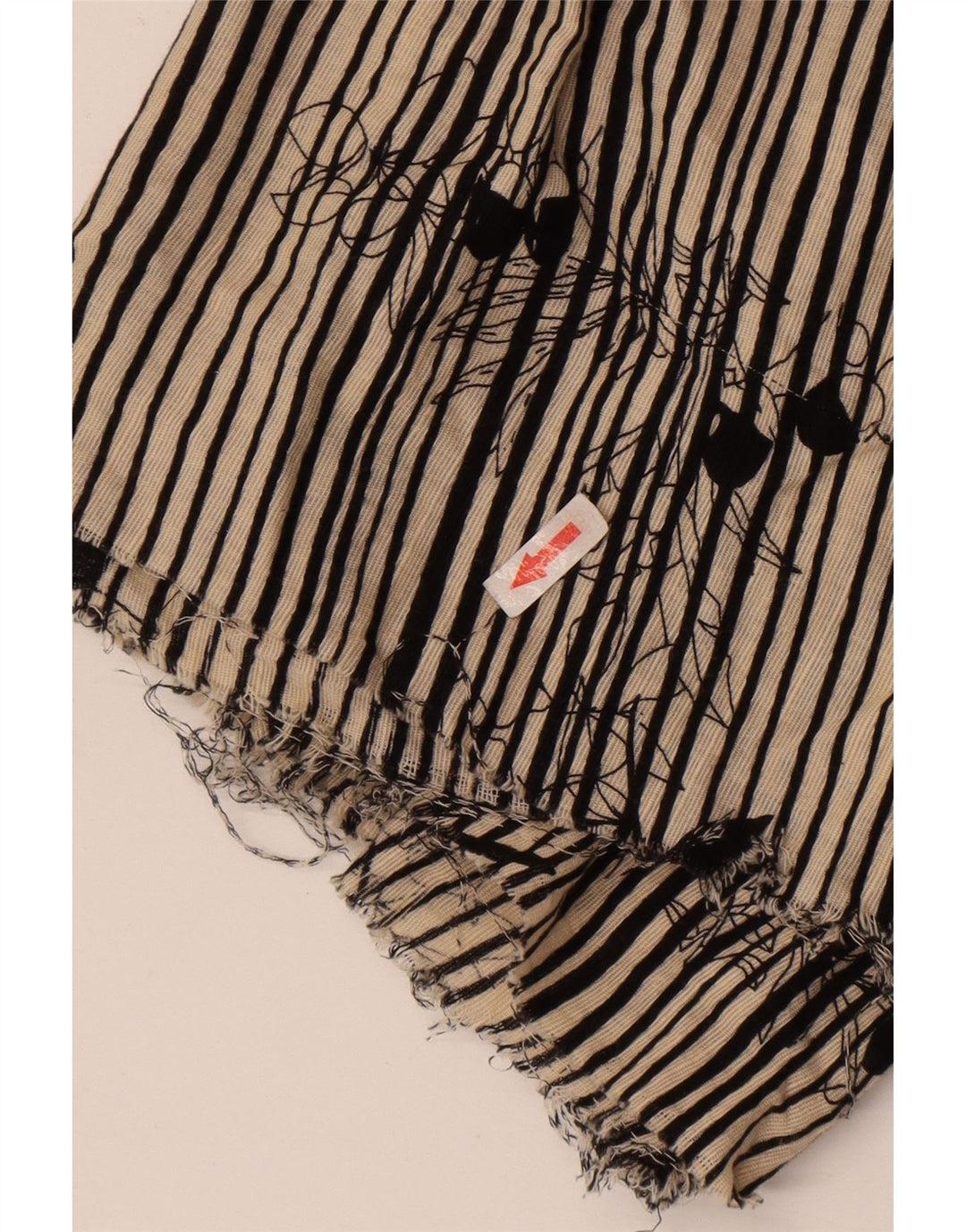 Vintage damebluse med 3/4 ærmer UK 12 Medium Off White stribet