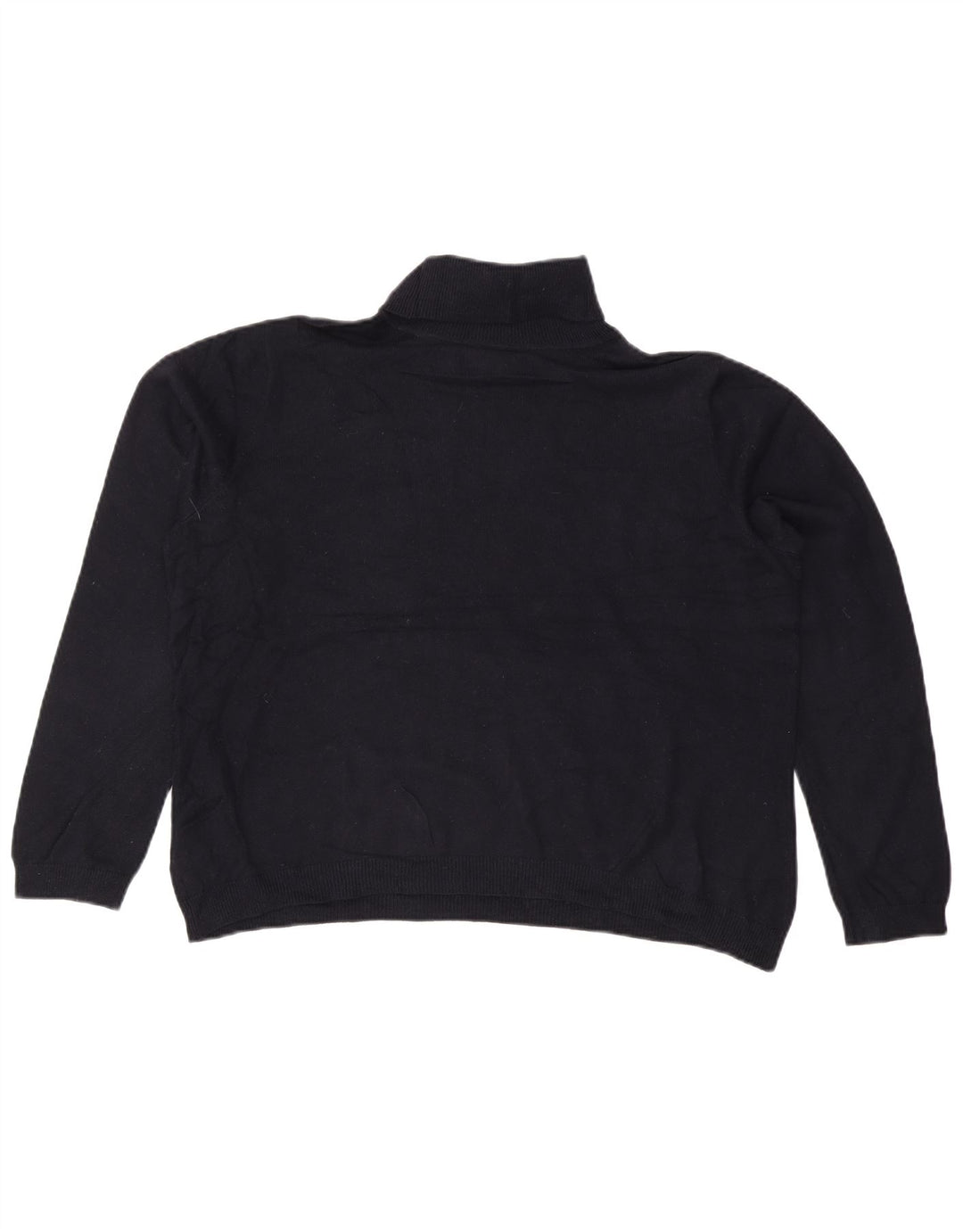 RALPH LAUREN Dame Rullehals sweater UK 20 2XL Navy Blue Silk