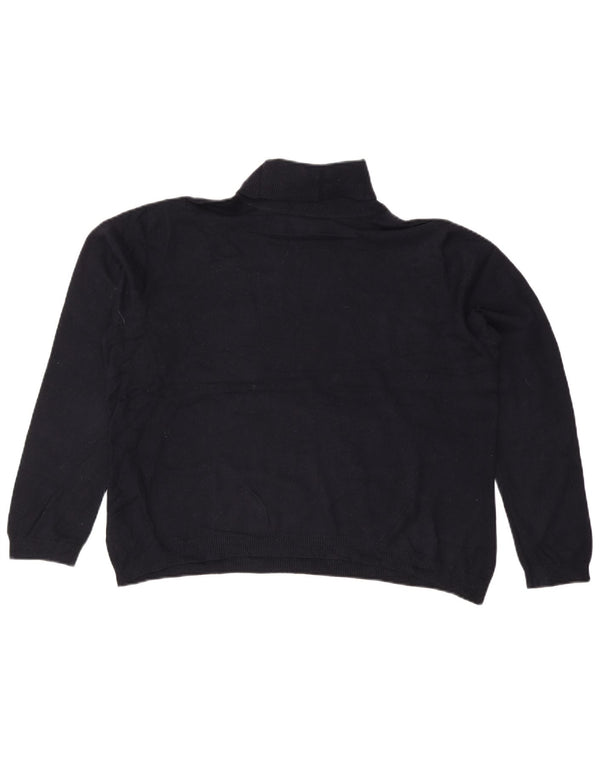 RALPH LAUREN Dame Rullehals sweater UK 20 2XL Navy Blue Silk