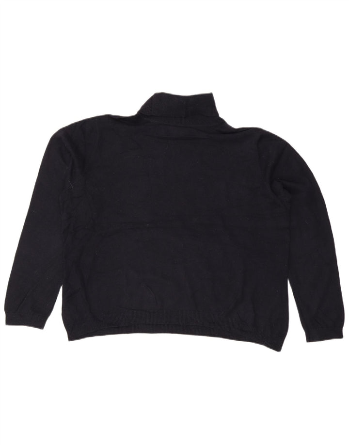 RALPH LAUREN Dame Rullehals sweater UK 20 2XL Navy Blue Silk