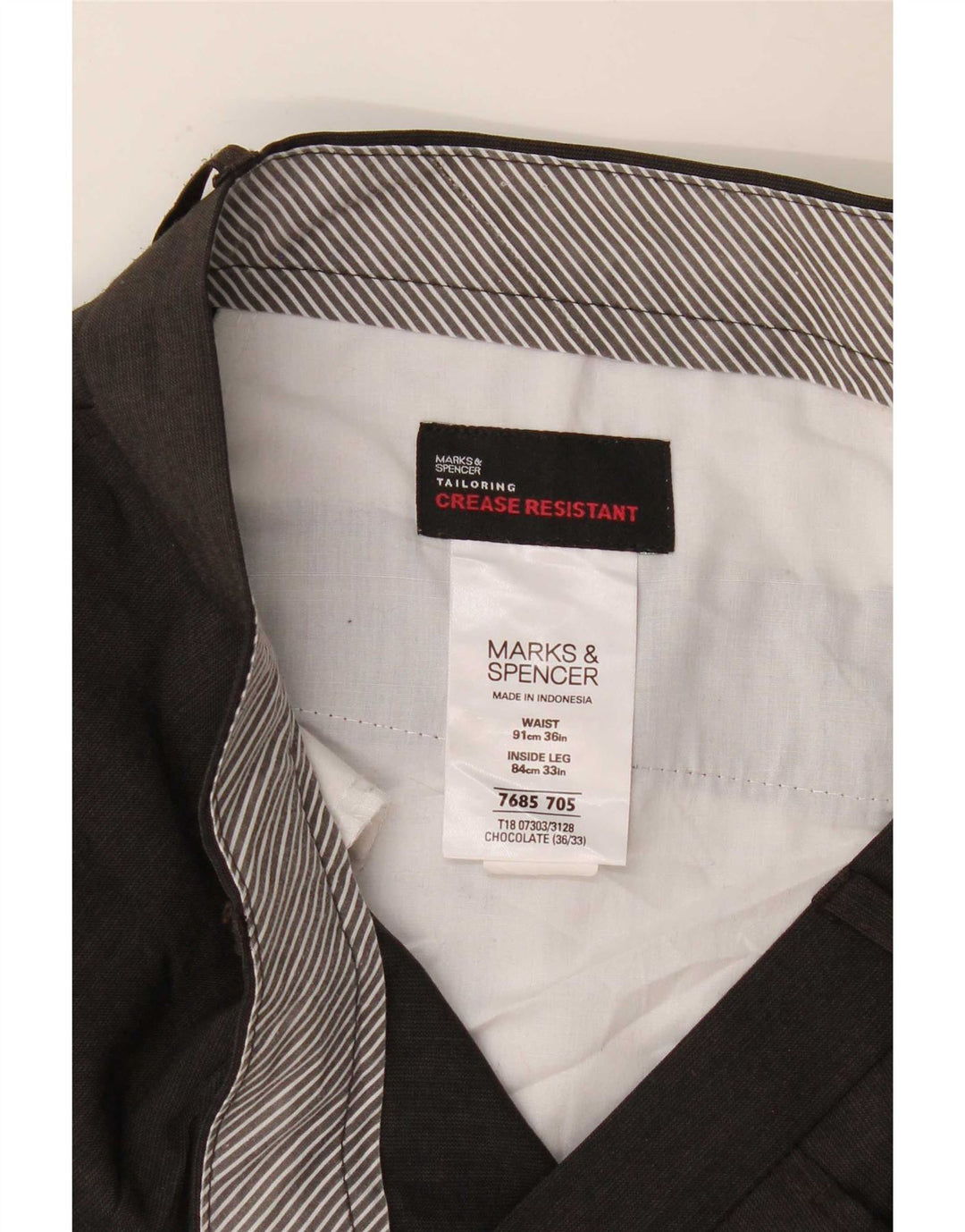 Marks & Spencer Herre Pegged Suit Bukser W36 L33 Grå Polyester
