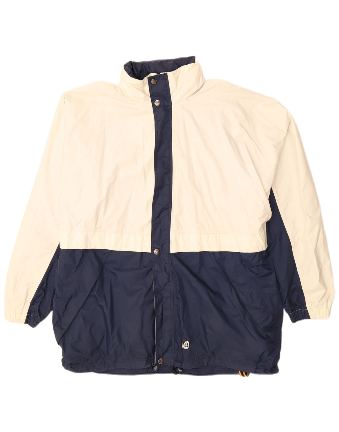 K-WAY Herre 2000 Regnjakke med hætte UK 44 2XL Hvid Colourblock Polyamid