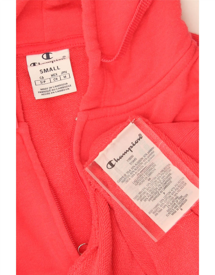 Champion Dame Oversized Hættetrøje Sweater med lynlås UK 10 Small Pink Bomuld