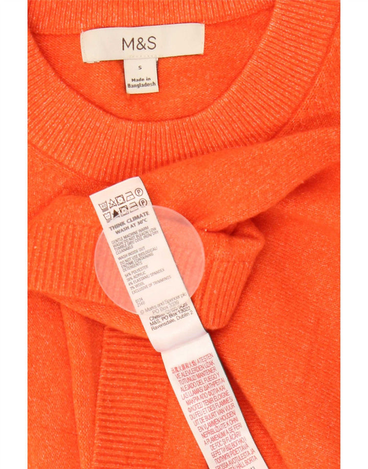 Marks & Spencer Dame Oversized T-Shirt Top UK 10 Small Orange Polyester