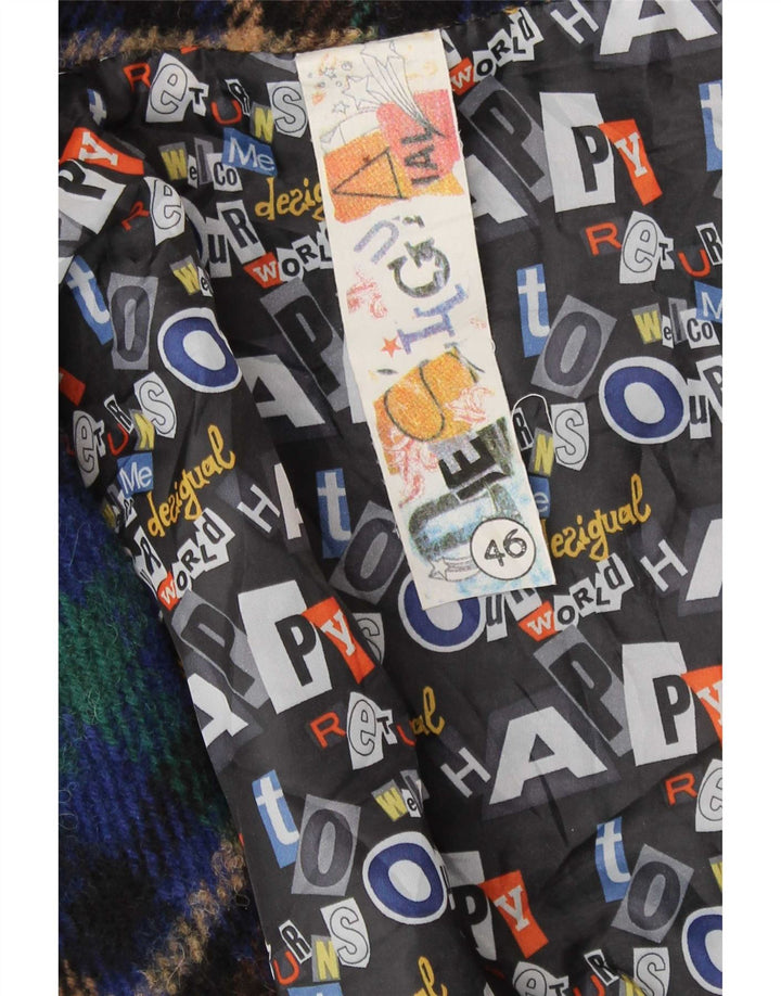 Desigual Womens Graphic Batwing Bomber Jacket EU 46 XL Flerfarvet ternet