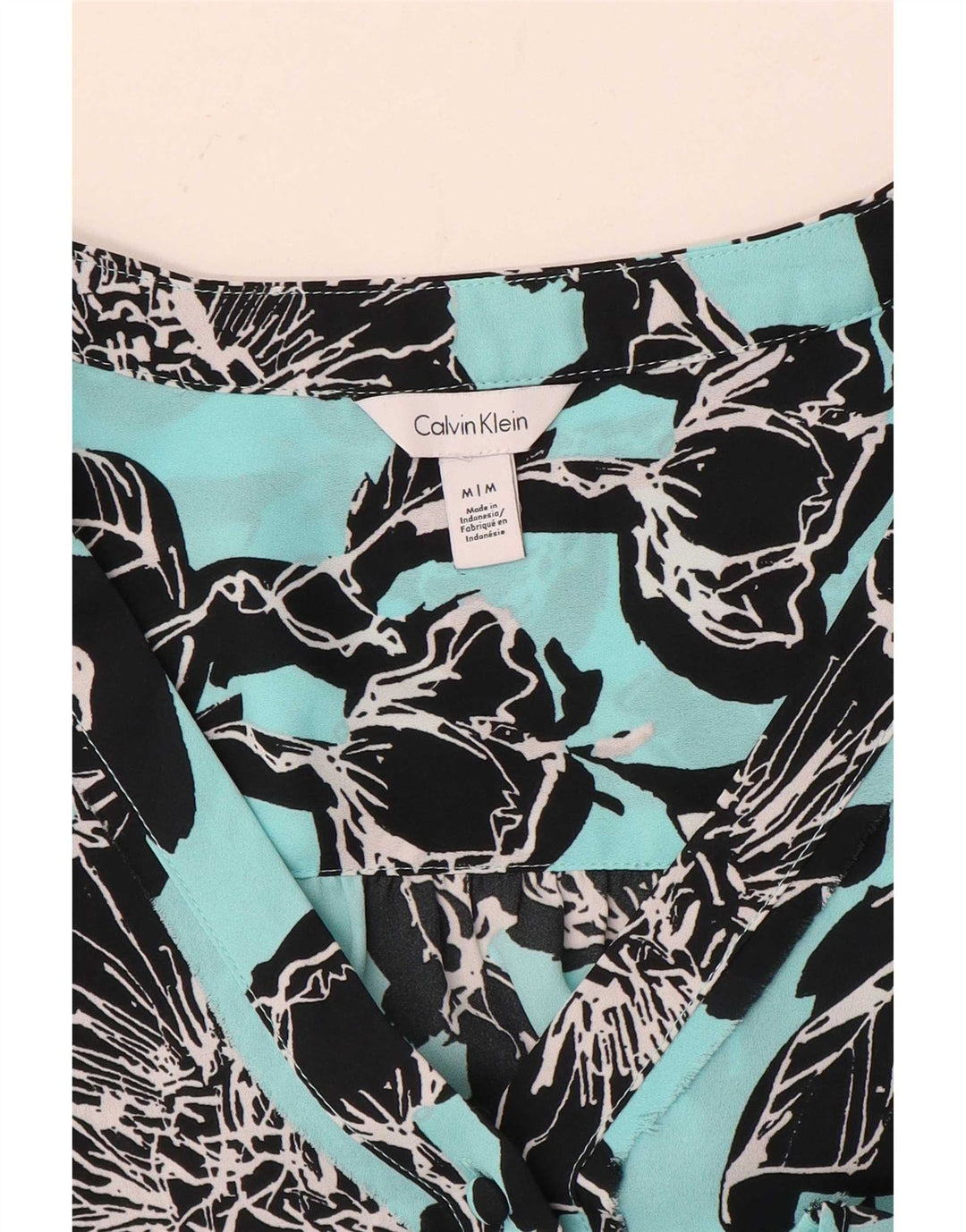 Calvin Klein Dameskjortebluse UK 14 Medium Blue Floral