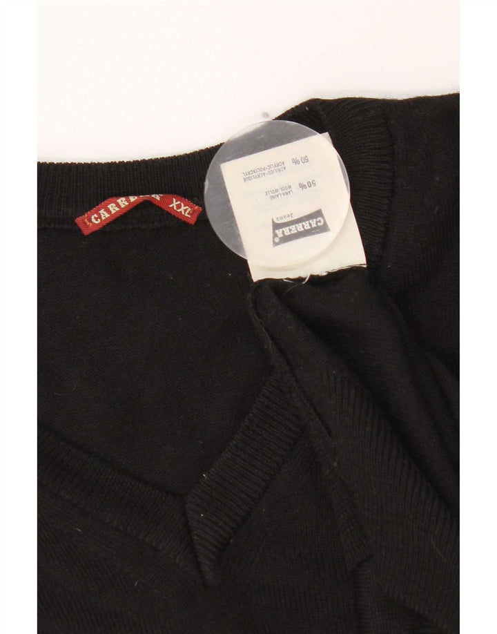 Carrera Herre V-hals sweater 2XL Sort Uld
