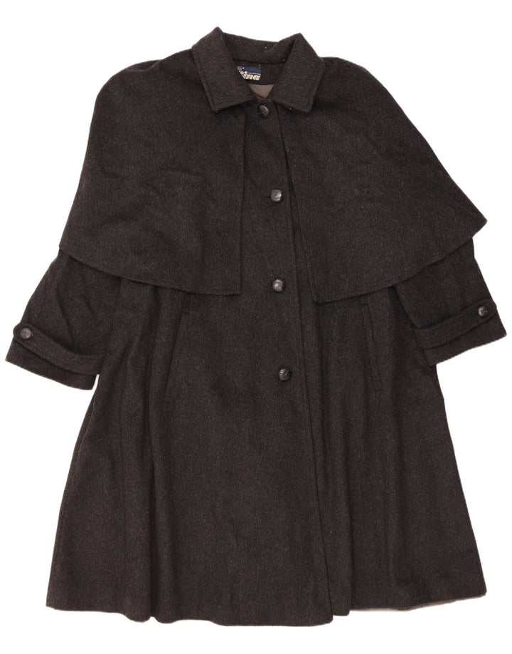 Gina Lebole Dame Oversized Capelet Frakke IT 46 Stor Sort Uld