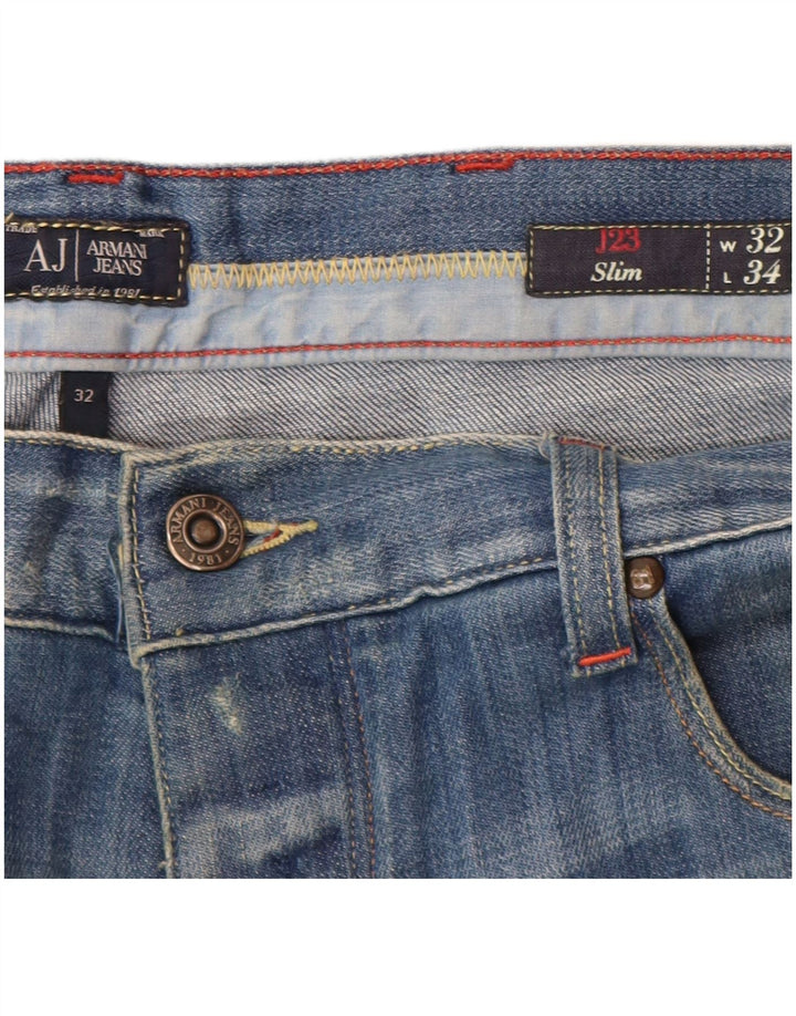 ARMANI Dame Slim Jeans W32 L34 Blå Bomuld