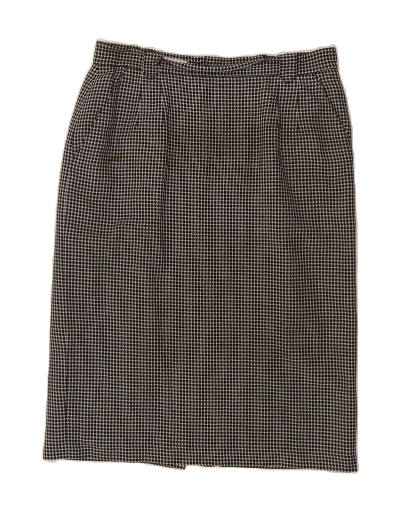 BASLER Womens Pencil Skirt UK 16 Large W32 Black Gingham Viscose Vintage Basler and Second-Hand Basler from Messina Hembry 