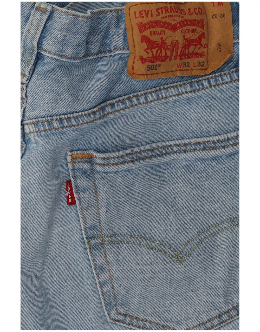 Levi's Herre 501 lige jeans W32 L32 blå bomuld