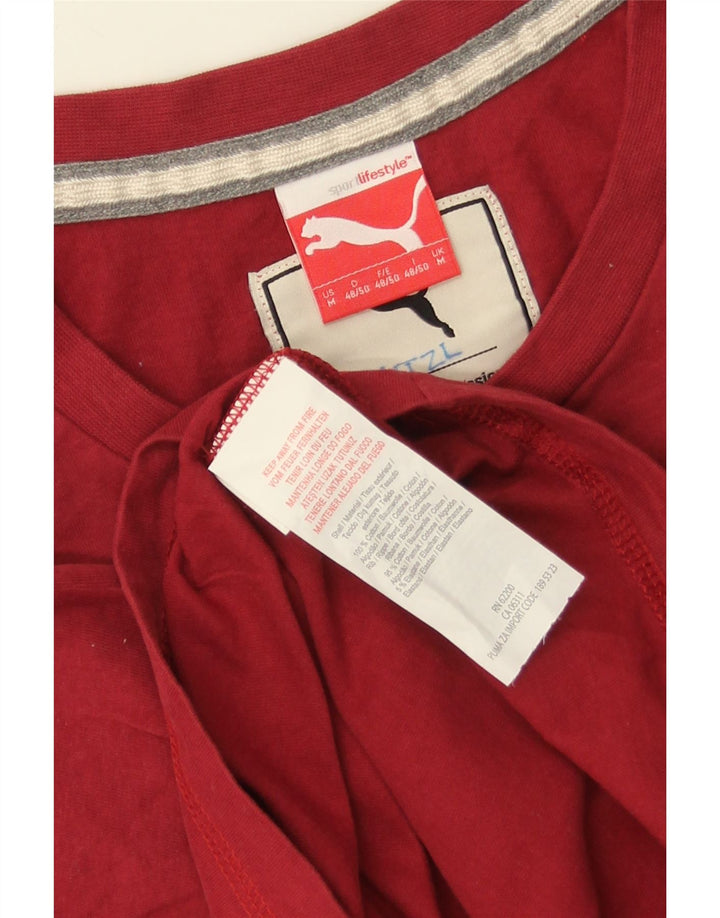 PUMA Grafisk T-shirt til mænd, medium rød bomuld