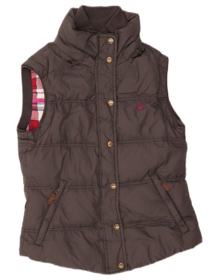 JACK WILLS Dame Polstret Gilet UK 8 Small Grå Nylon