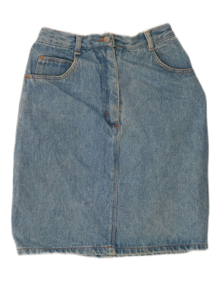 VINTAGE Dame højtaljet denimnederdel IT 42 Medium W24 Blå