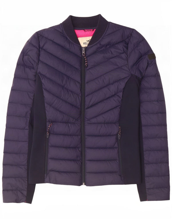Hollister polstret jakke til kvinder UK 6 XS marineblå nylon