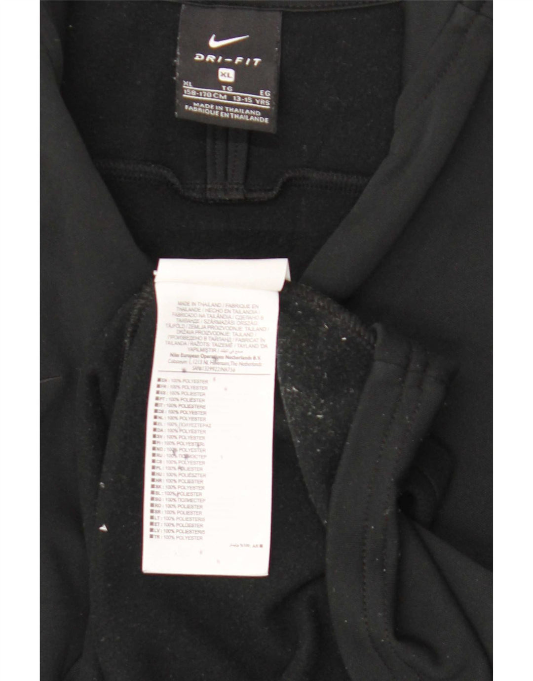 Nike Boys Dri Fit Pullover med lynlås-hals træningsdragt Top 13-14 år XL Sort