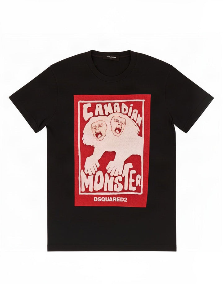 Dsquared2 Herre grafisk T-shirt top mellem sort bomuld