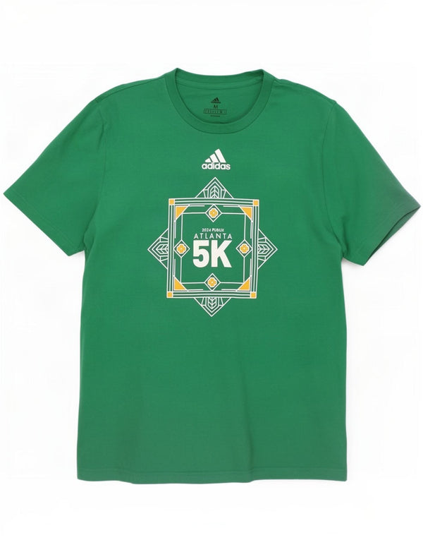 Adidas grafisk T-shirt top mellem grøn bomuld til mænd