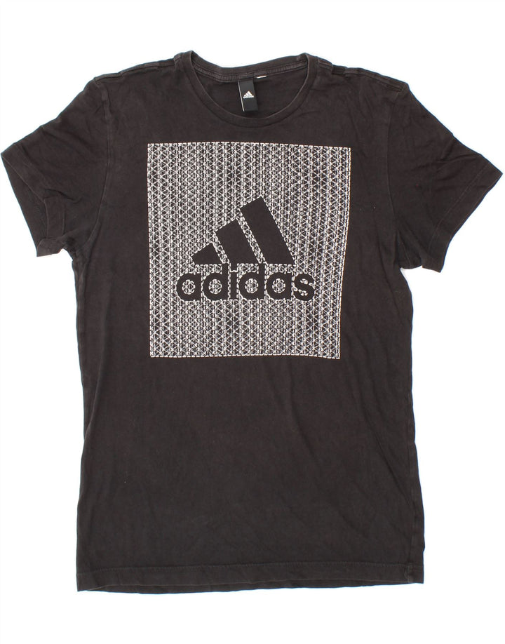 ADIDAS Mens Graphic T-Shirt Top Medium Black Vintage Adidas and Second-Hand Adidas from Messina Hembry 