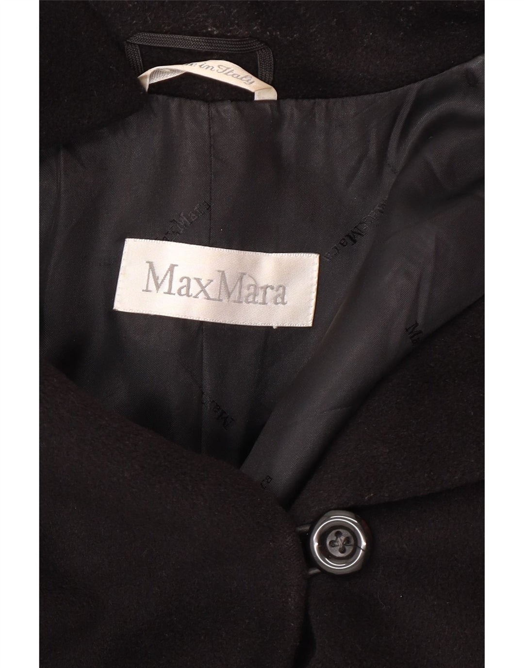 MAX MARA Overfrakke til kvinder UK 8 Small Black Uld Classic