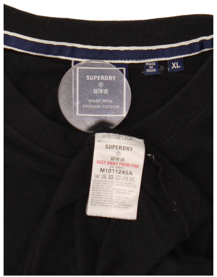 Superdry T-shirt top til mænd XL sort bomuld