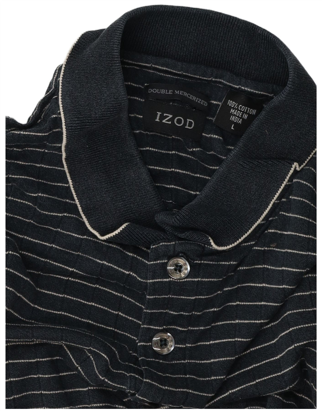 IZOD Poloshirt til mænd Stor marineblå stribet bomuld