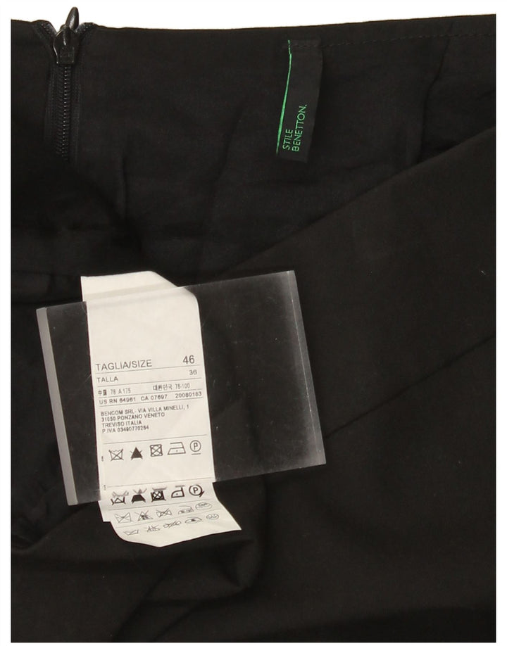 Benetton lige nederdel til kvinder IT 46 Large W32 sort polyester