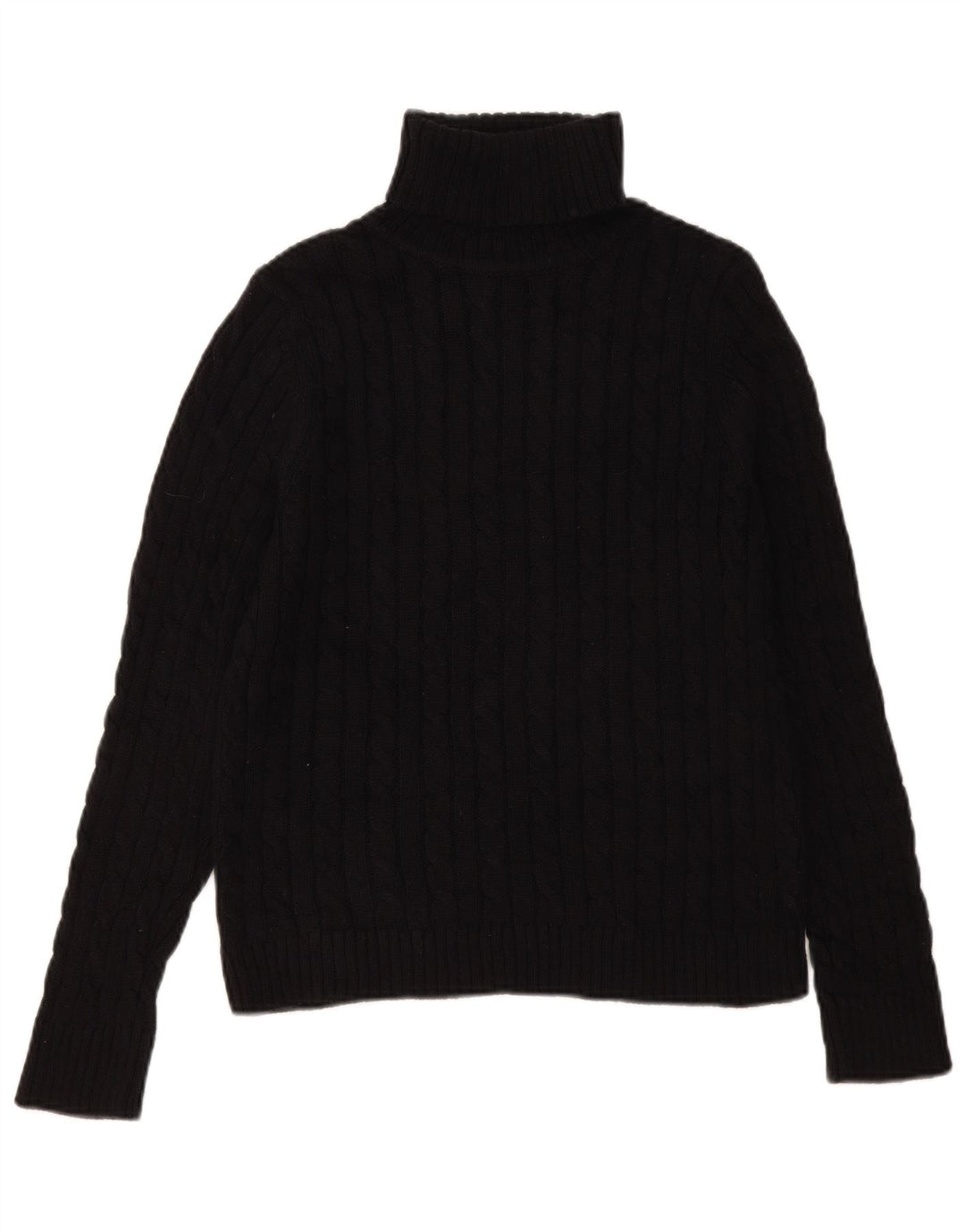 L.L.Bean Dame Rullehalset Sweater UK 10 Small Black Bomuld