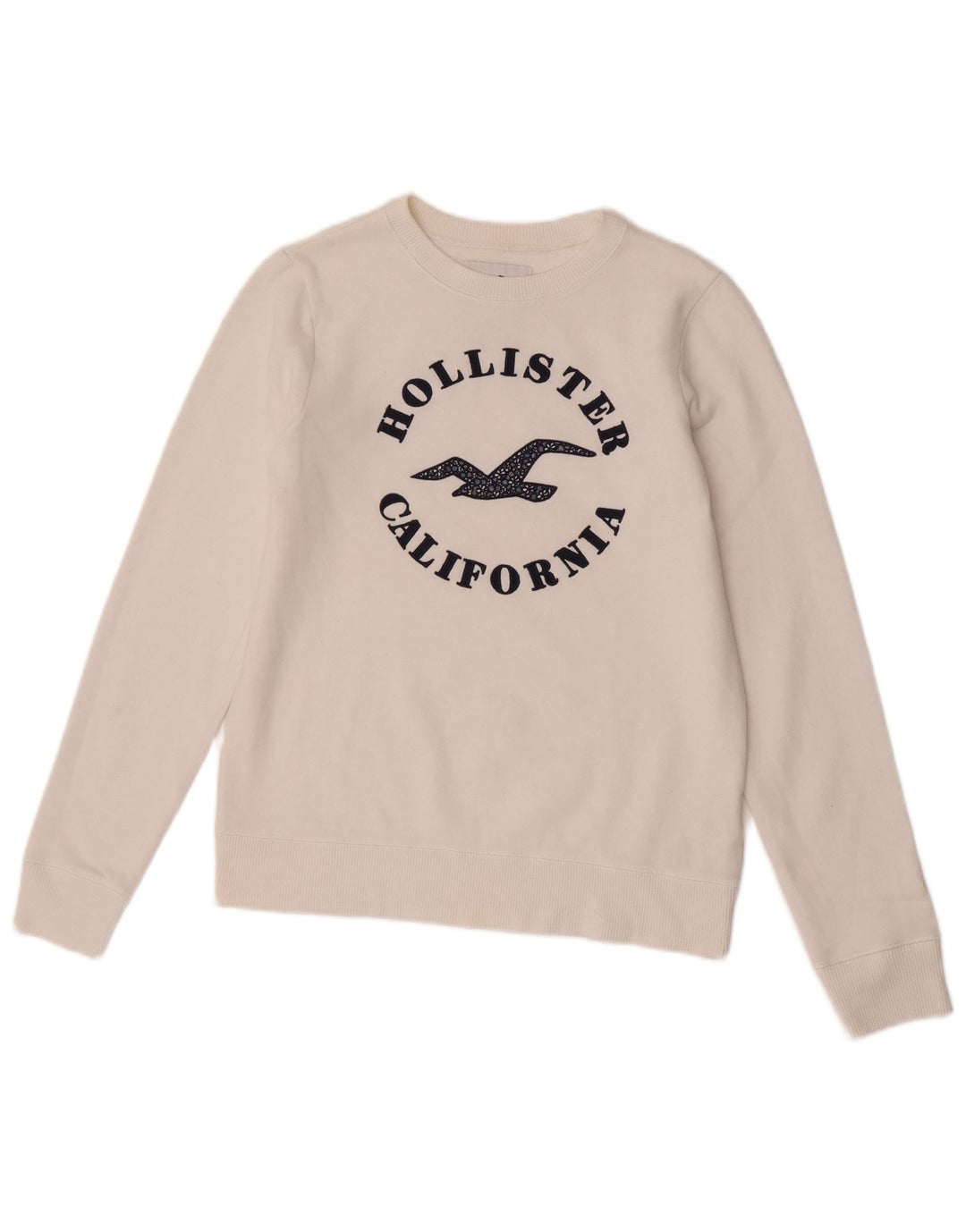 Hollister Herre grafisk sweatshirt Jumper XS Hvid bomuld