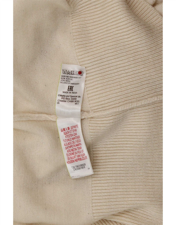 Marks & Spencer Dame Boat Neck Jumper Sweater UK 14 Large Off White
