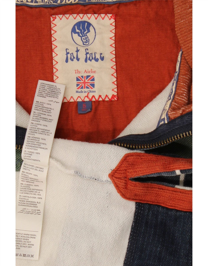 FAT FACE Mens Zip Neck Sweatshirt Jumper Small Multicoloured Striped