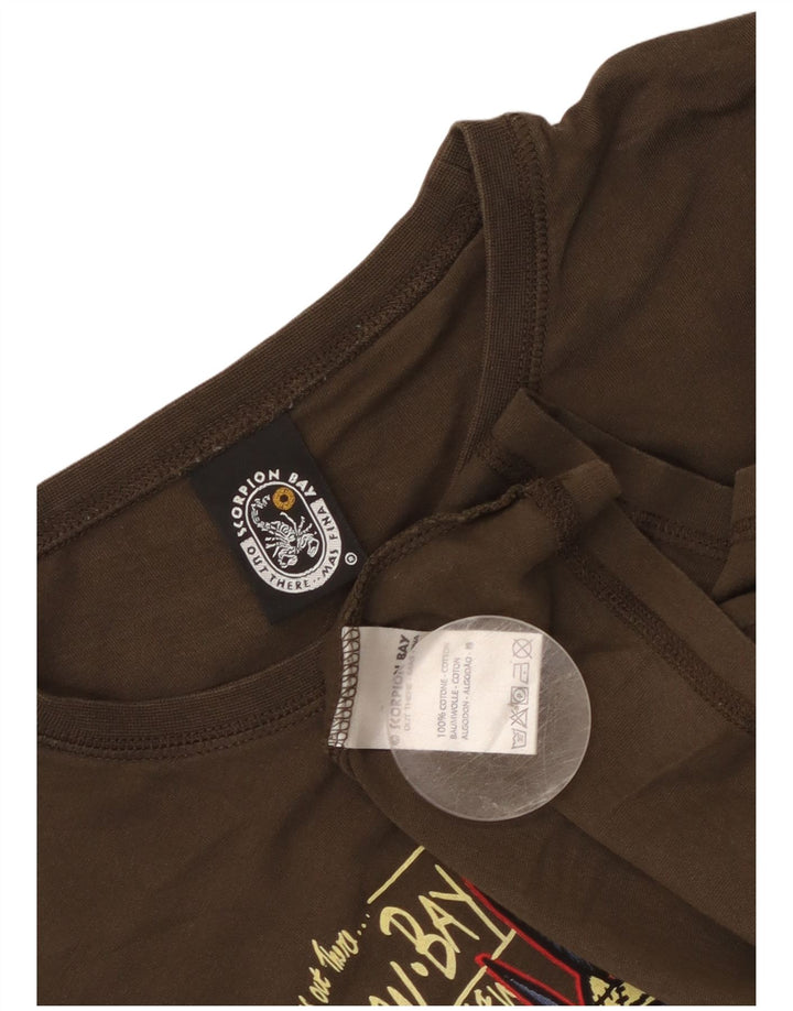 Scorpion Bay Boys grafisk top langærmet 13-14 år 2XL brun bomuld