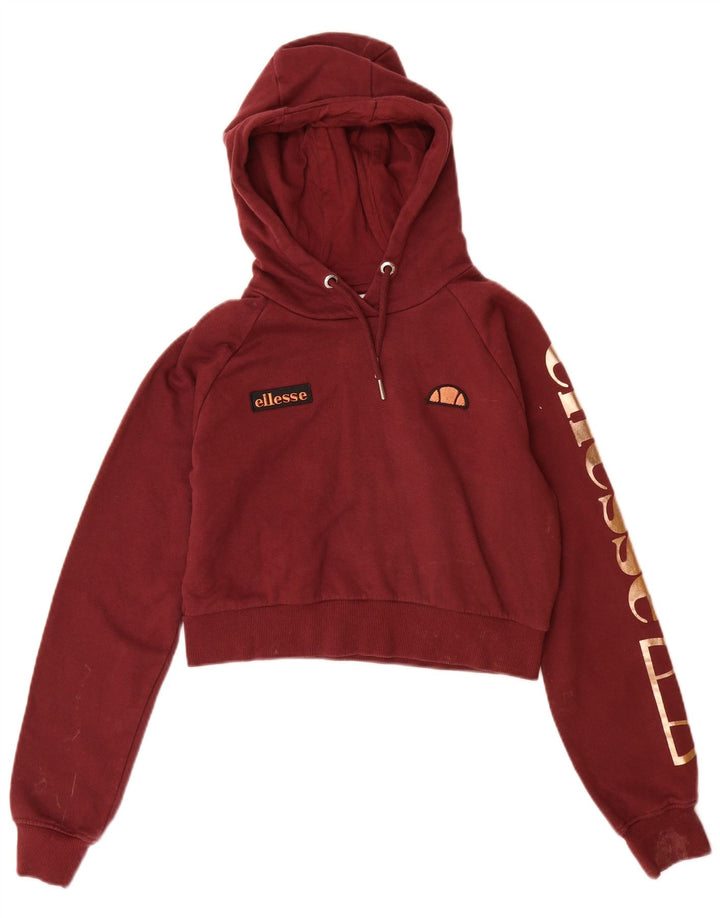 Ellesse Womens Graphic Full Tracksuit UK 8 Small Burgundy Cotton