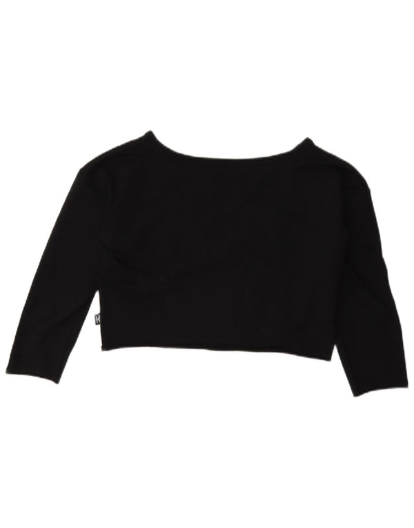 Umbro Girls Crop Grafisk Top Langærmet 11-12 år Medium Sort Bomuld