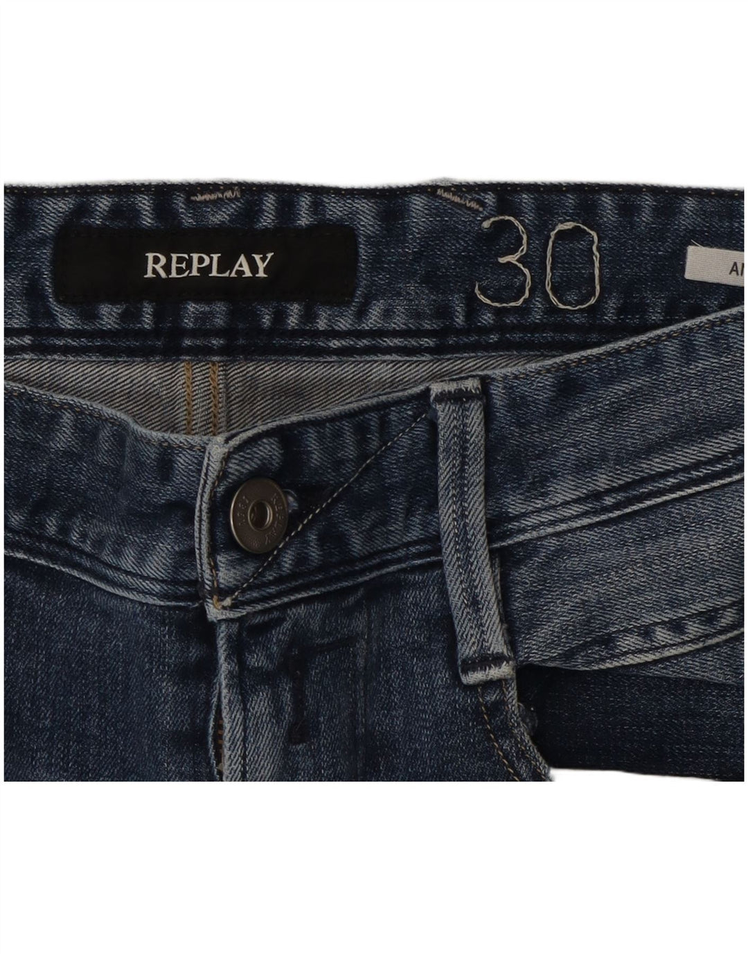 REPLAY Dame Anbas Distressed Slim Jeans W30 L31 Blå