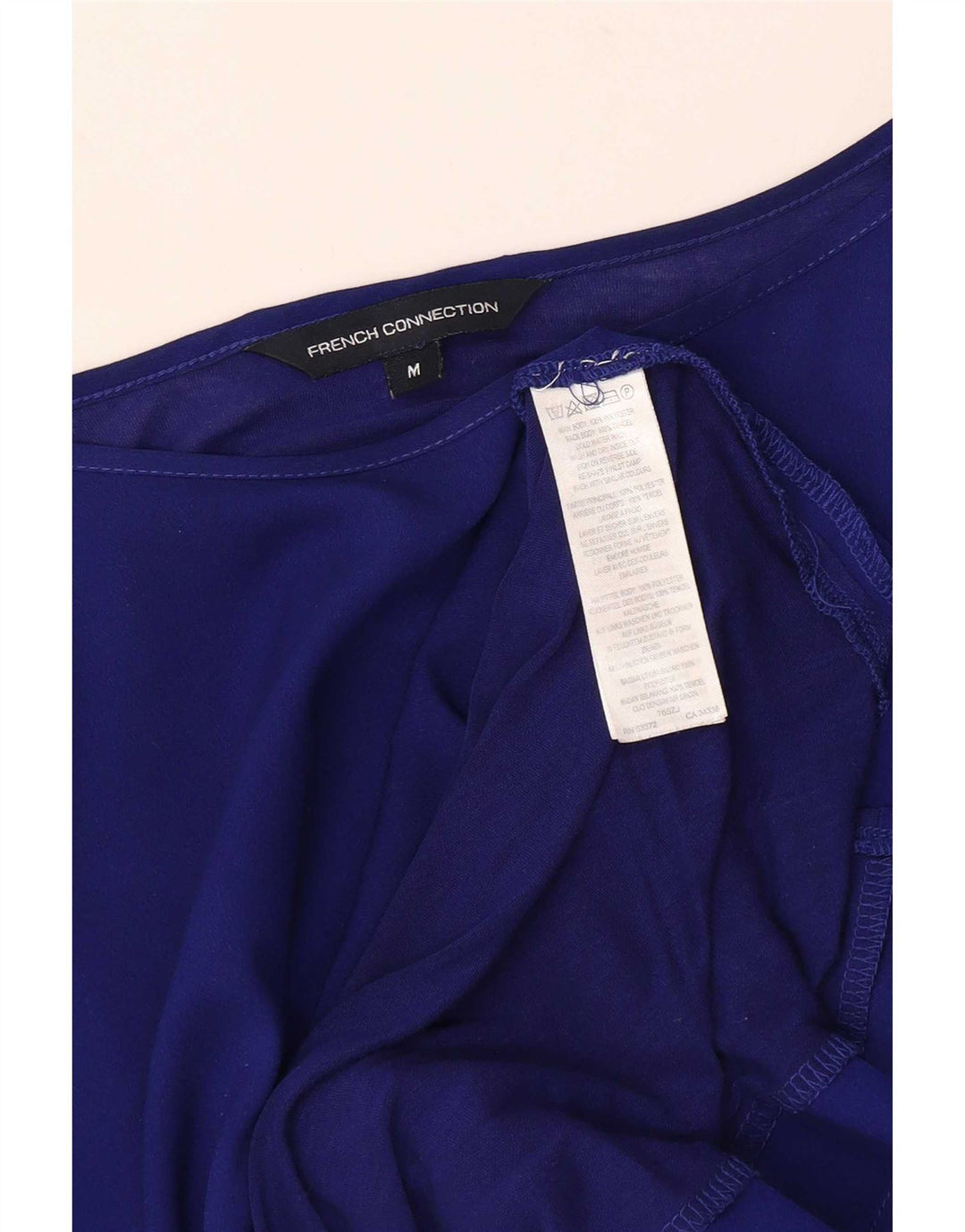 French Connection Dame T-Shirt Top UK 14 Medium Blue Polyester